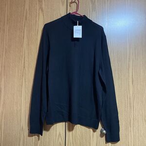 NWT Nordstrom 100% Washable Italian Merino Wool 1/4 Zip Sweater Men’s XL Black